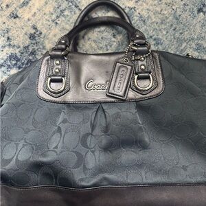 Coach Charcoal and Black Signature Tote